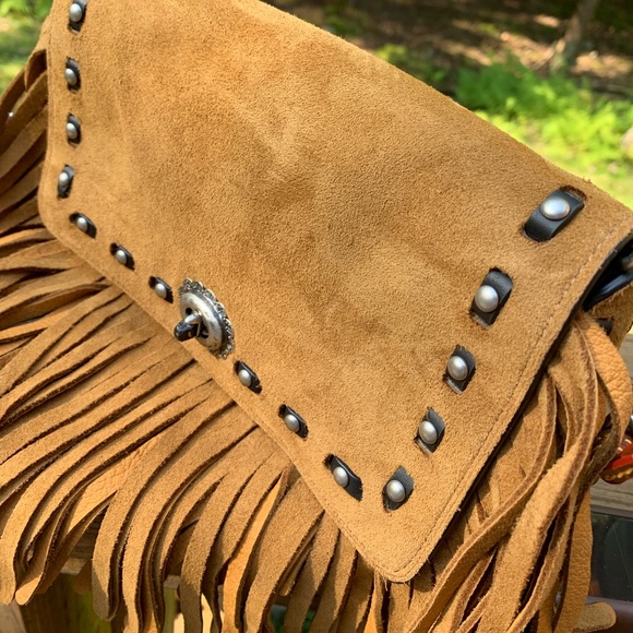 SOLD⛔️Authentic Coach 1941 Suede fringe Leather magnetic flap Crosby - Picture 2 of 8